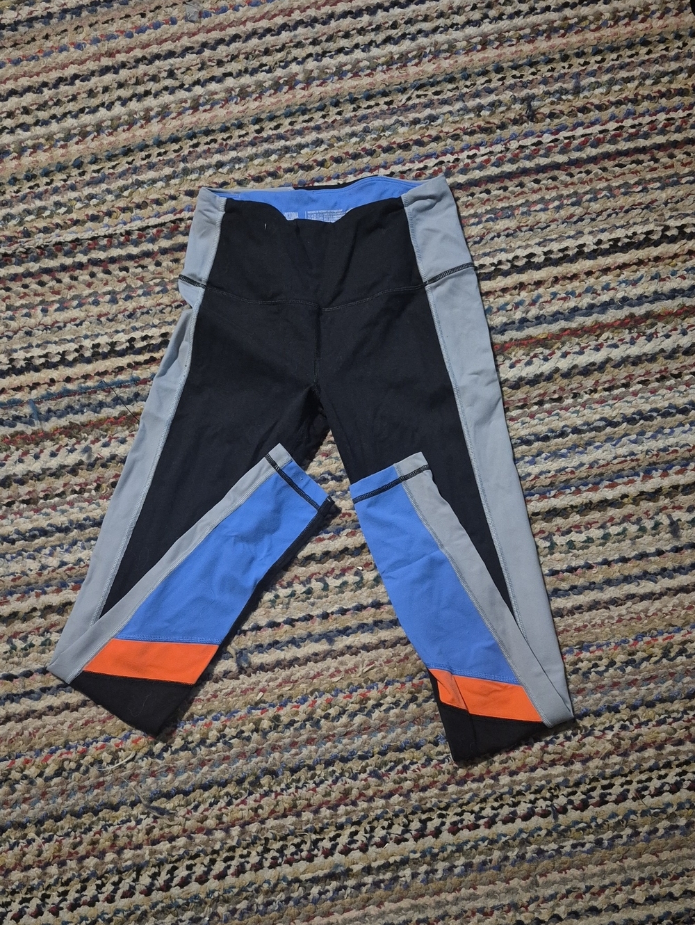 PINK Victoria's Secret Colorblock Leggings - Black, Blue & Orange